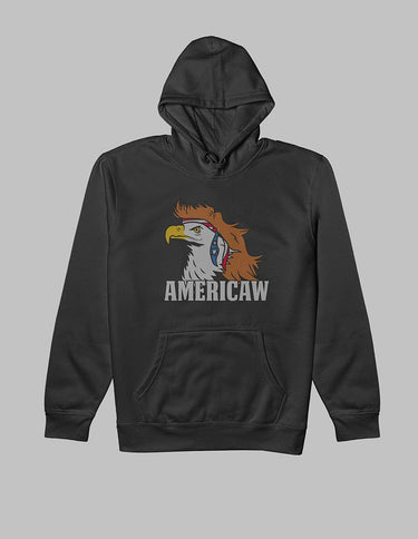 Americaw Hoodie Graphic Fleece Hoodie Greater Half Black S